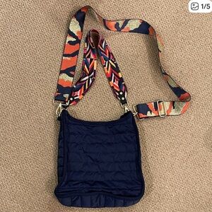 Stylish Navy Blue Quilted Crossbody Bag